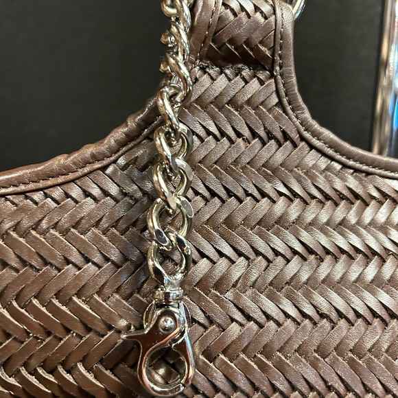 Donald J Pliner  Brown Woven Leather Purse Handbag - Picture 8 of 9